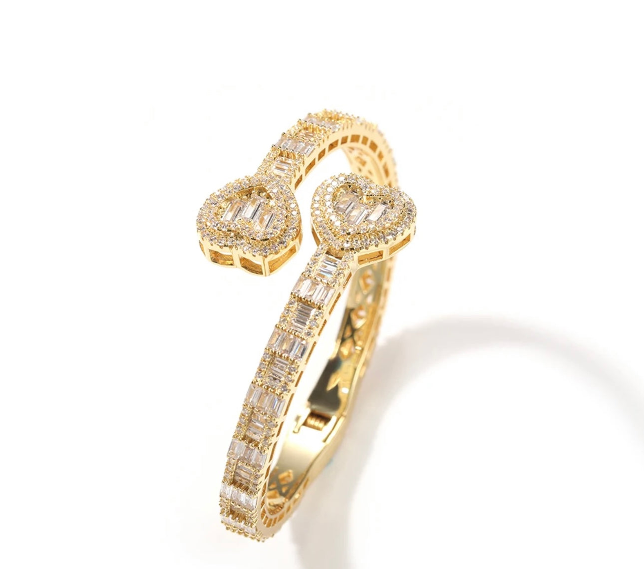 HEART BREAKER- Double heart bangle