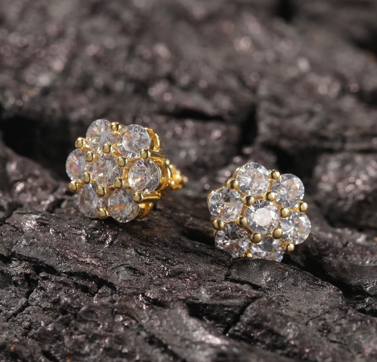 FLOWER STUD - 925 Sterling silver VVS Moissanite stud earrings