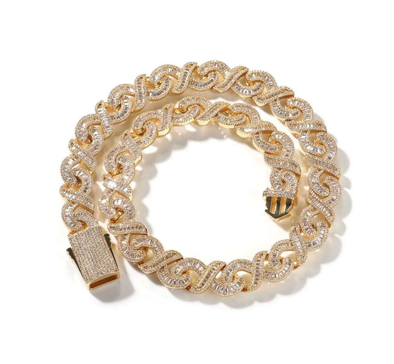 LUXXX- 15 mm Baguette Infinity loop chain