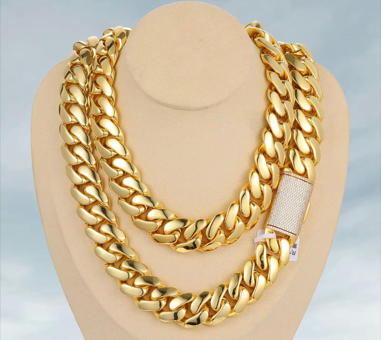 PLAIN JANE- 20 mm Classic Cuban link chain & bracelet set