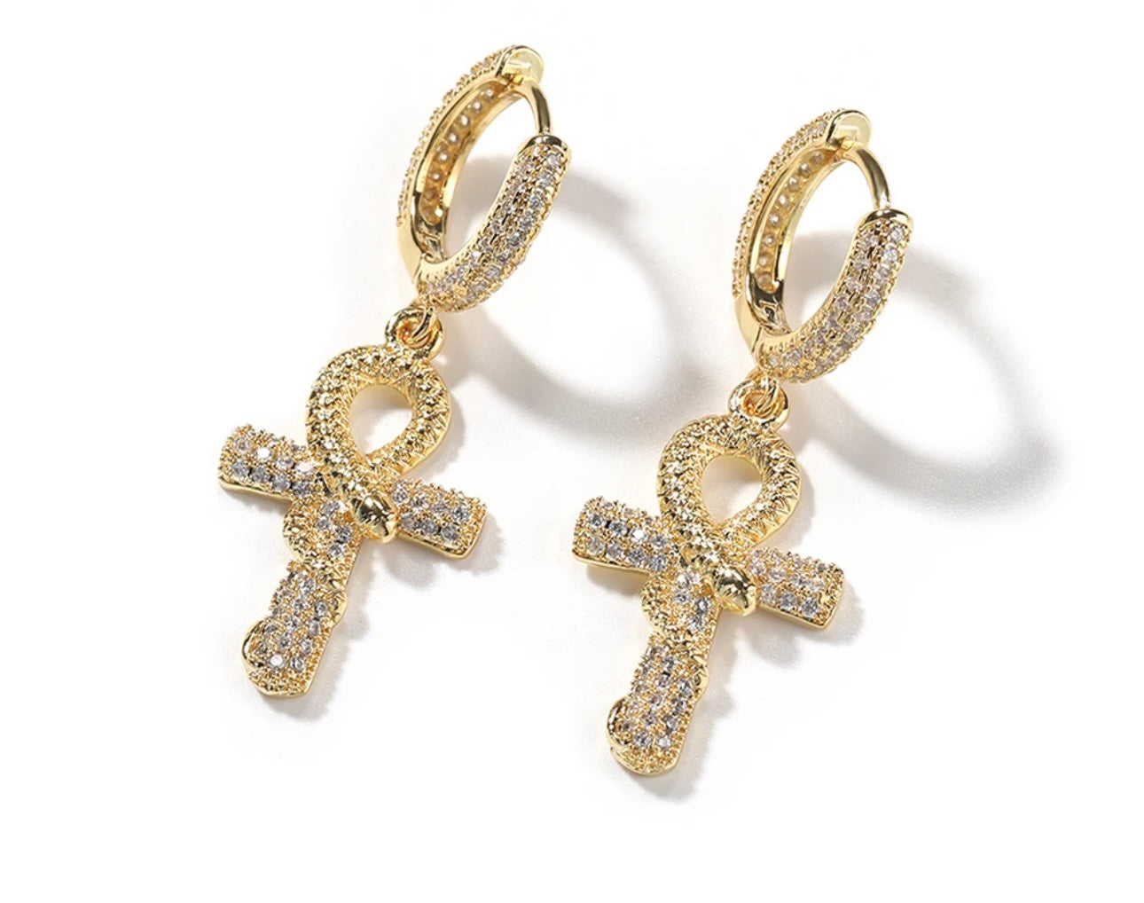 UNKKK- 24 mm Iced out Ankh huggies