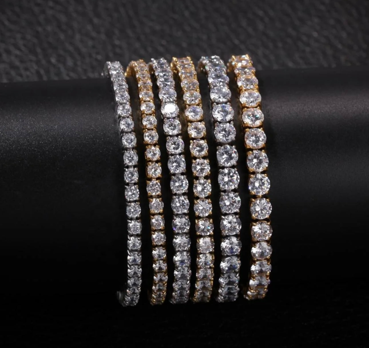 ARM CANDY- 3 mm - 5 mm Round stone tennis bracelet