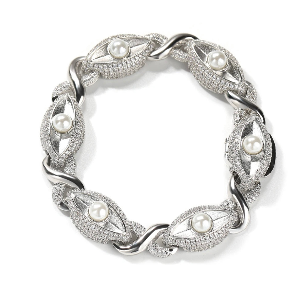 OYSTER BRACELET- 13 mm Pearl eye chain