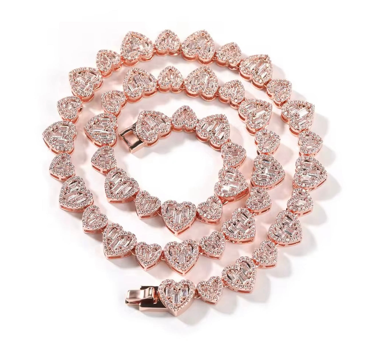 HEART ON ICE 2.0- 10 mm Baguette heart necklace