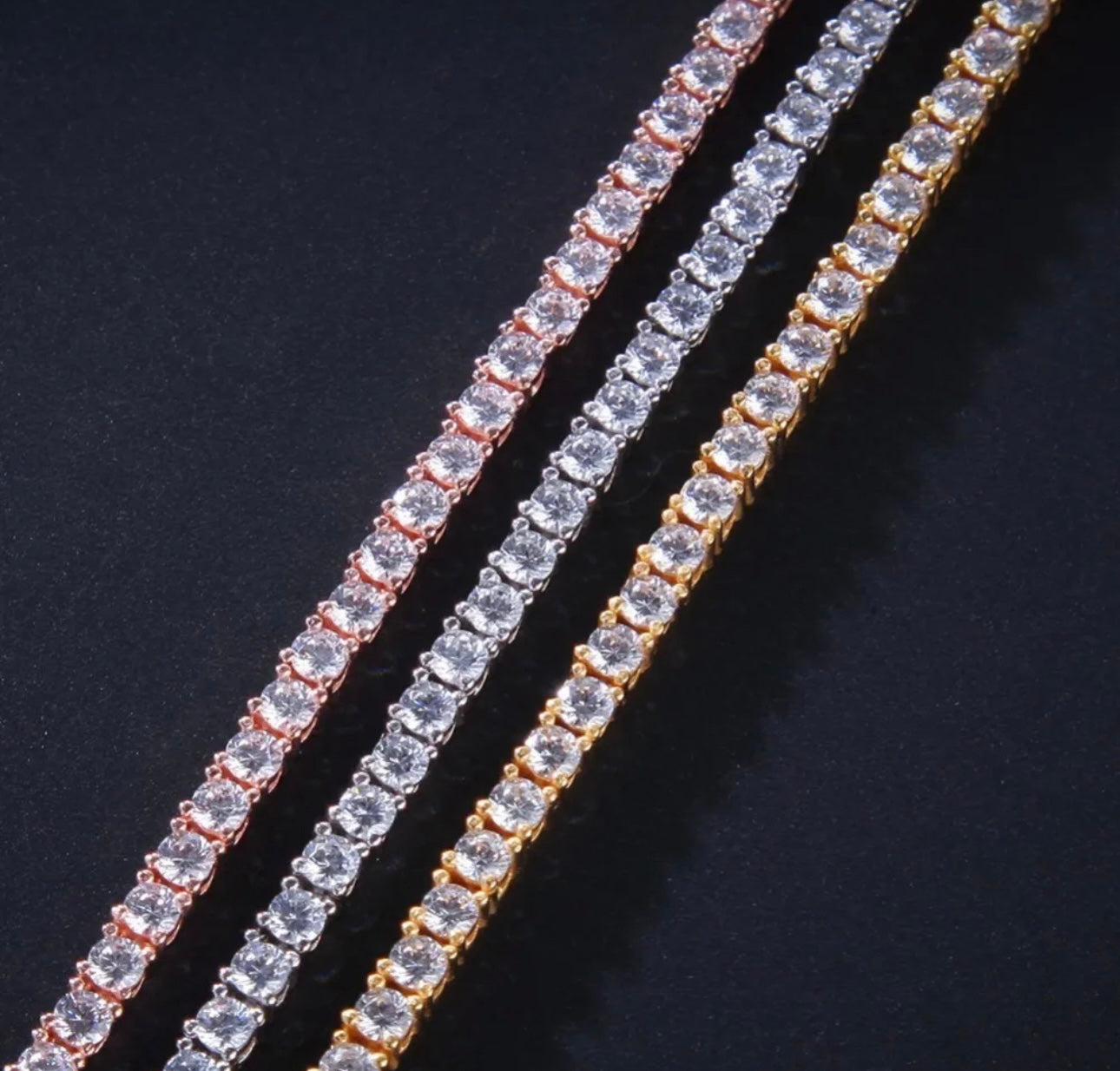 925 NECK CANDY- 925 Sterling Silver 3mm tennis chain