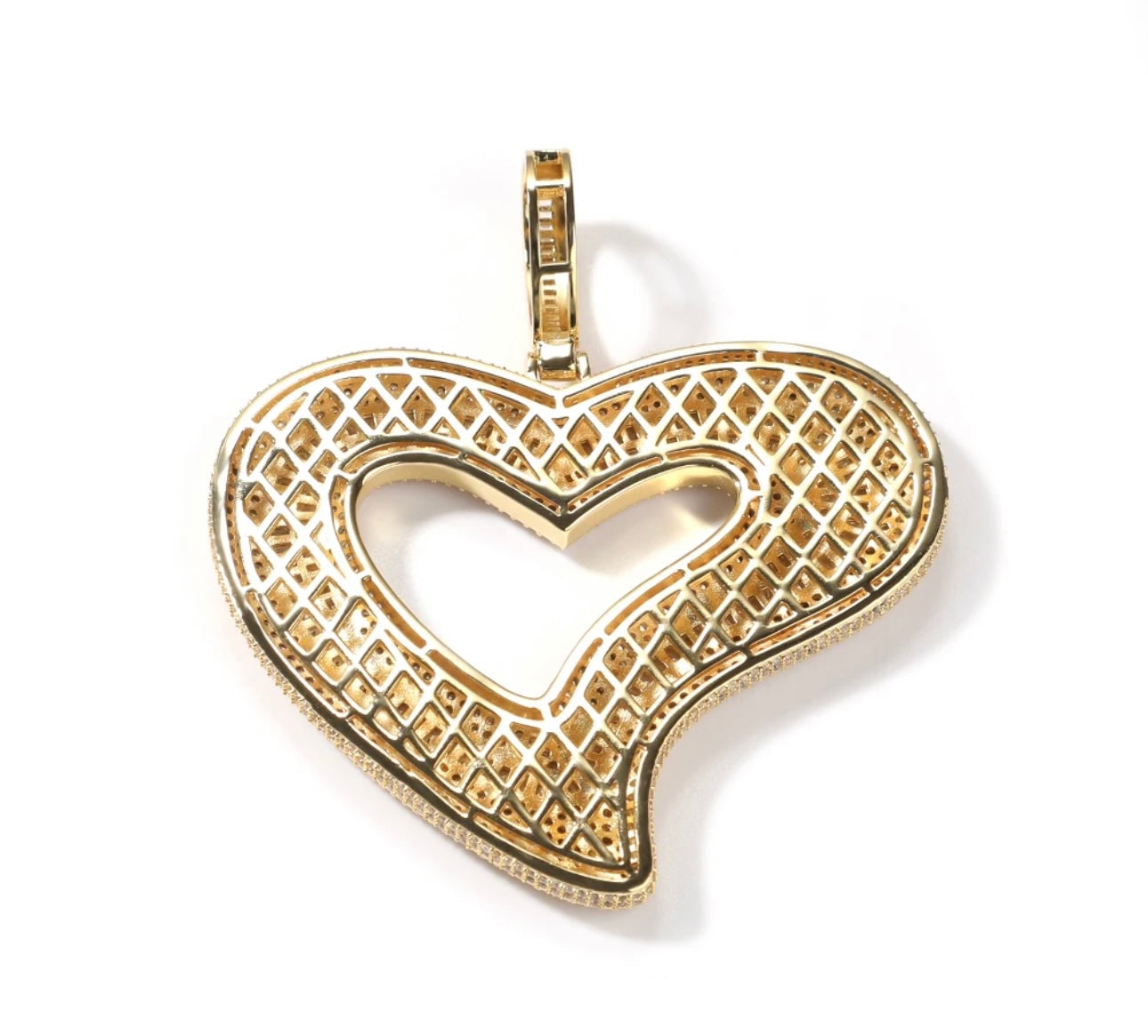 BIG HEART- 8.8 cm Hollow heart pendant