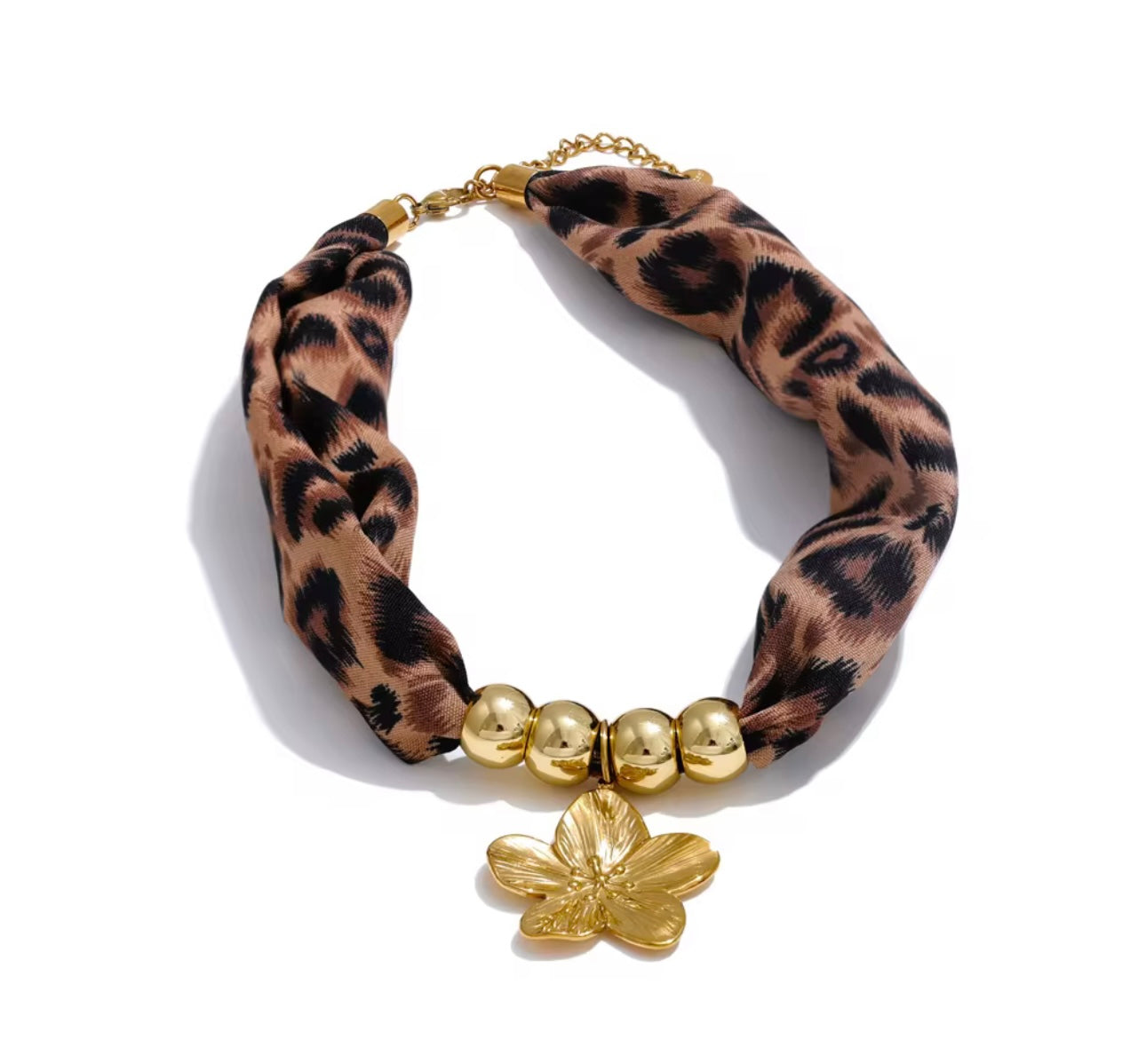 LEOPARD - Leopard sun/ flower pendant necklace