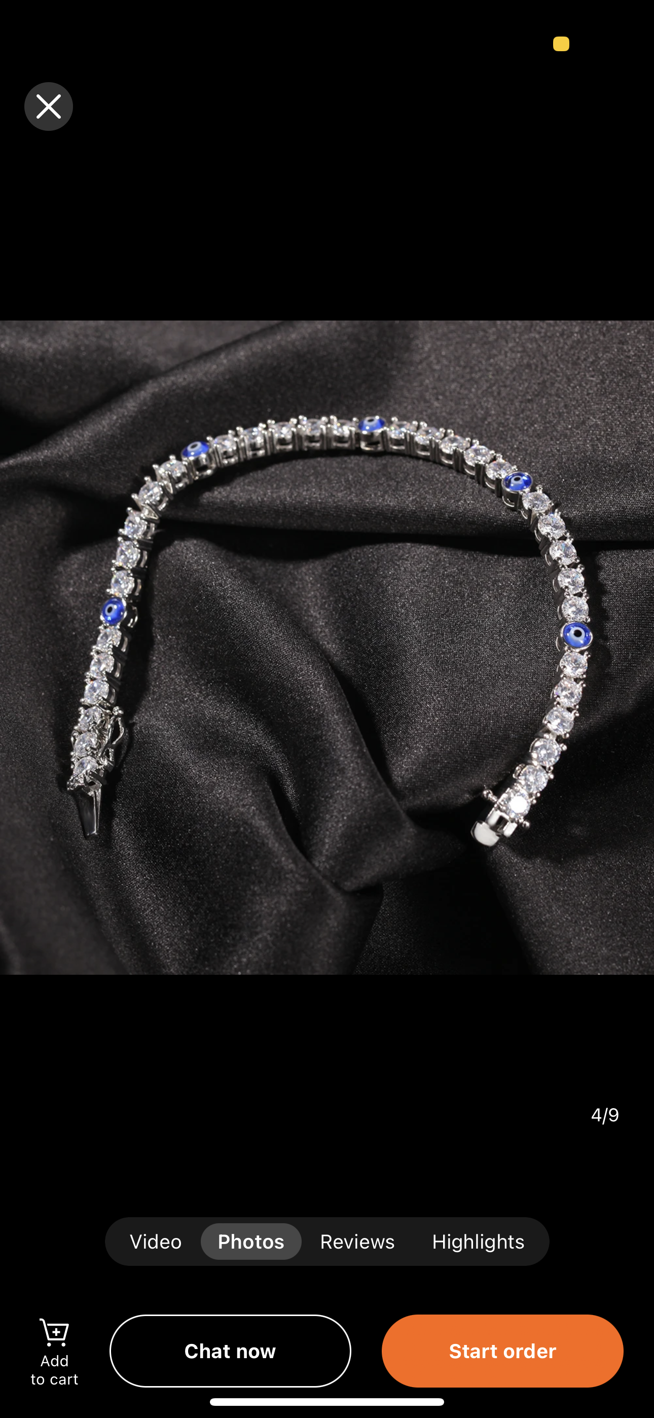 POUND- 4 mm round stone evil eye anklet