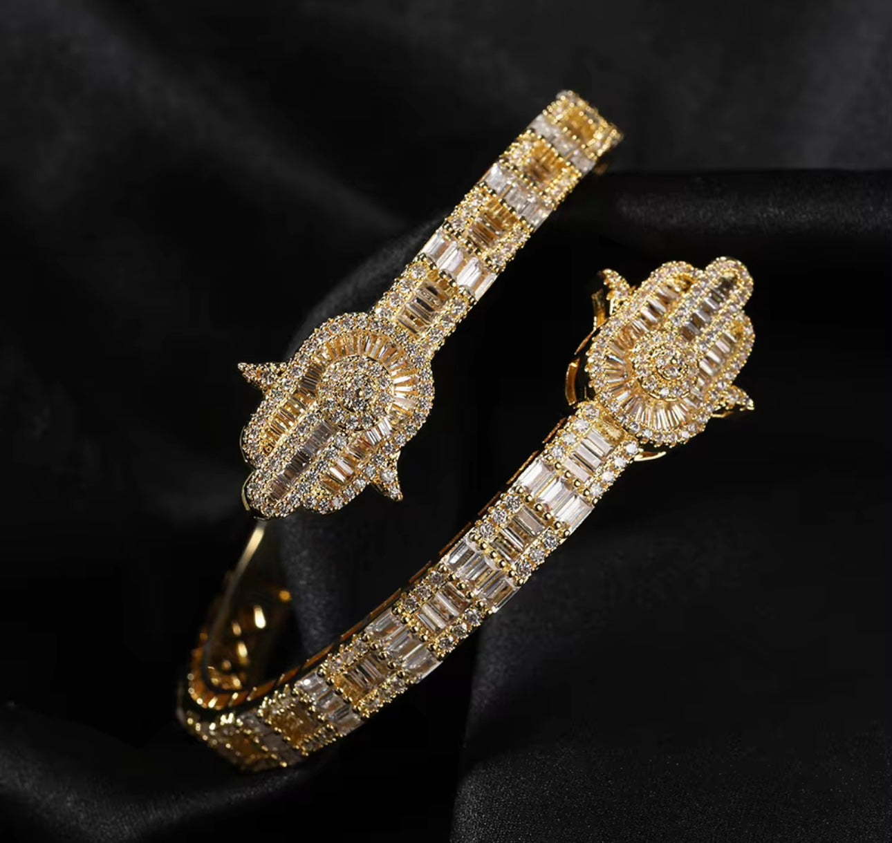 PROTECTION- 6.8 mm Hamsa hand bangle bracelet