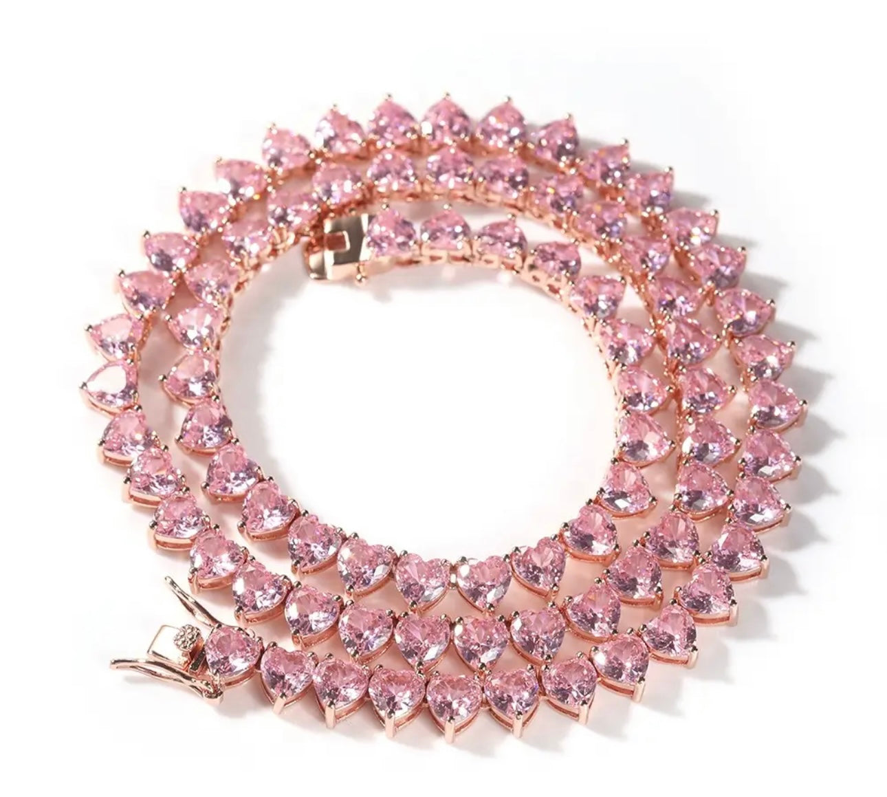 GET MONEY- 7 mm Heart tennis chain