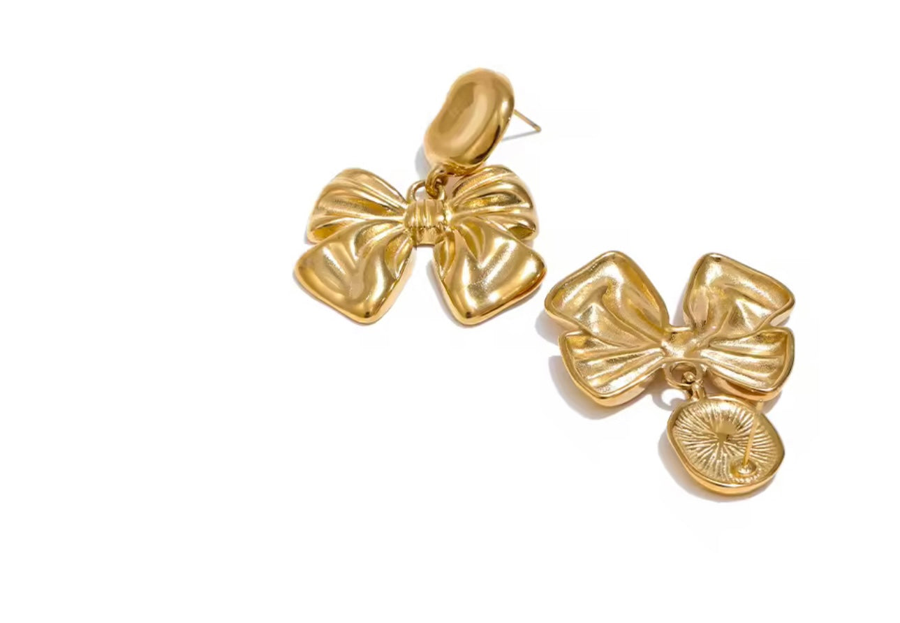 VALENTINA- Stainless Steel, bow shape earrings