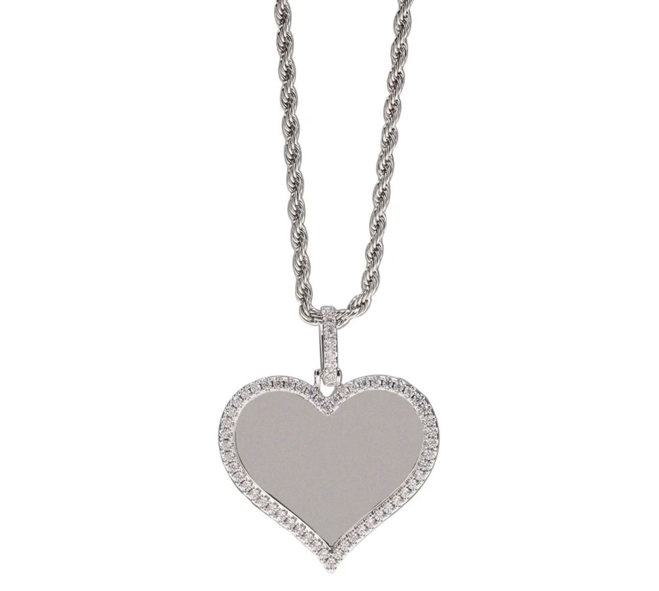FOREVER- 3.8 cm Heart photo pendant