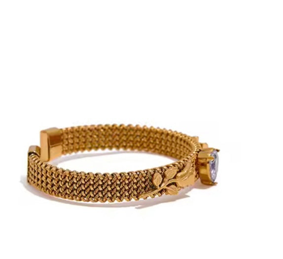 ROSY - 11 mm Stainless Steel, rose-heart bracelet