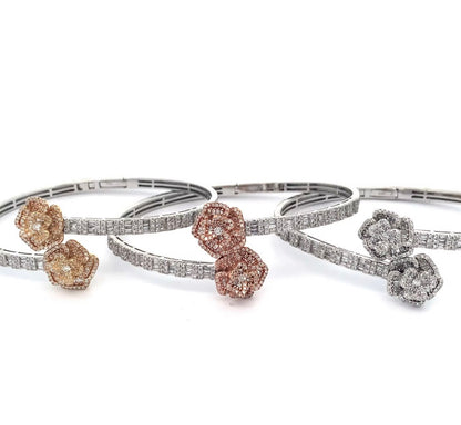 ROSE ETOILE- 1.5 cm Double rose bangle