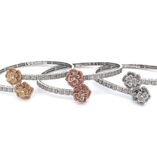 ROSE ETOILE- 1.5 cm Double rose bangle