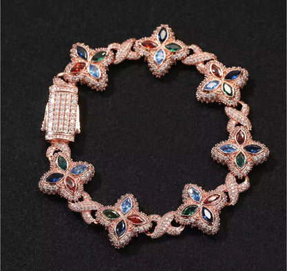 CLOVE SET- 19 mm Infinity link clover necklace & bracelet set