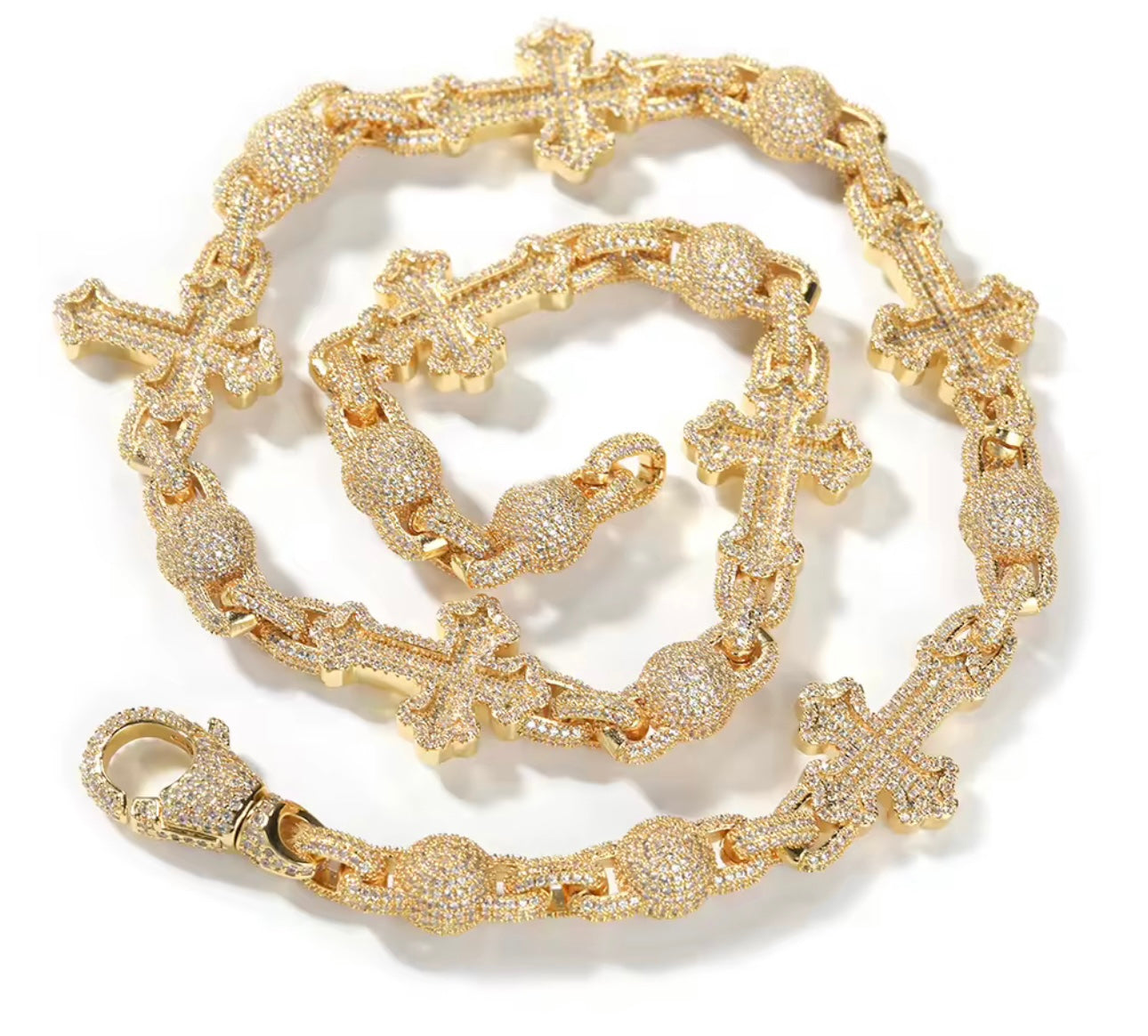 CROSS BALLPOINT - 19 mm ball-beaded cross chain