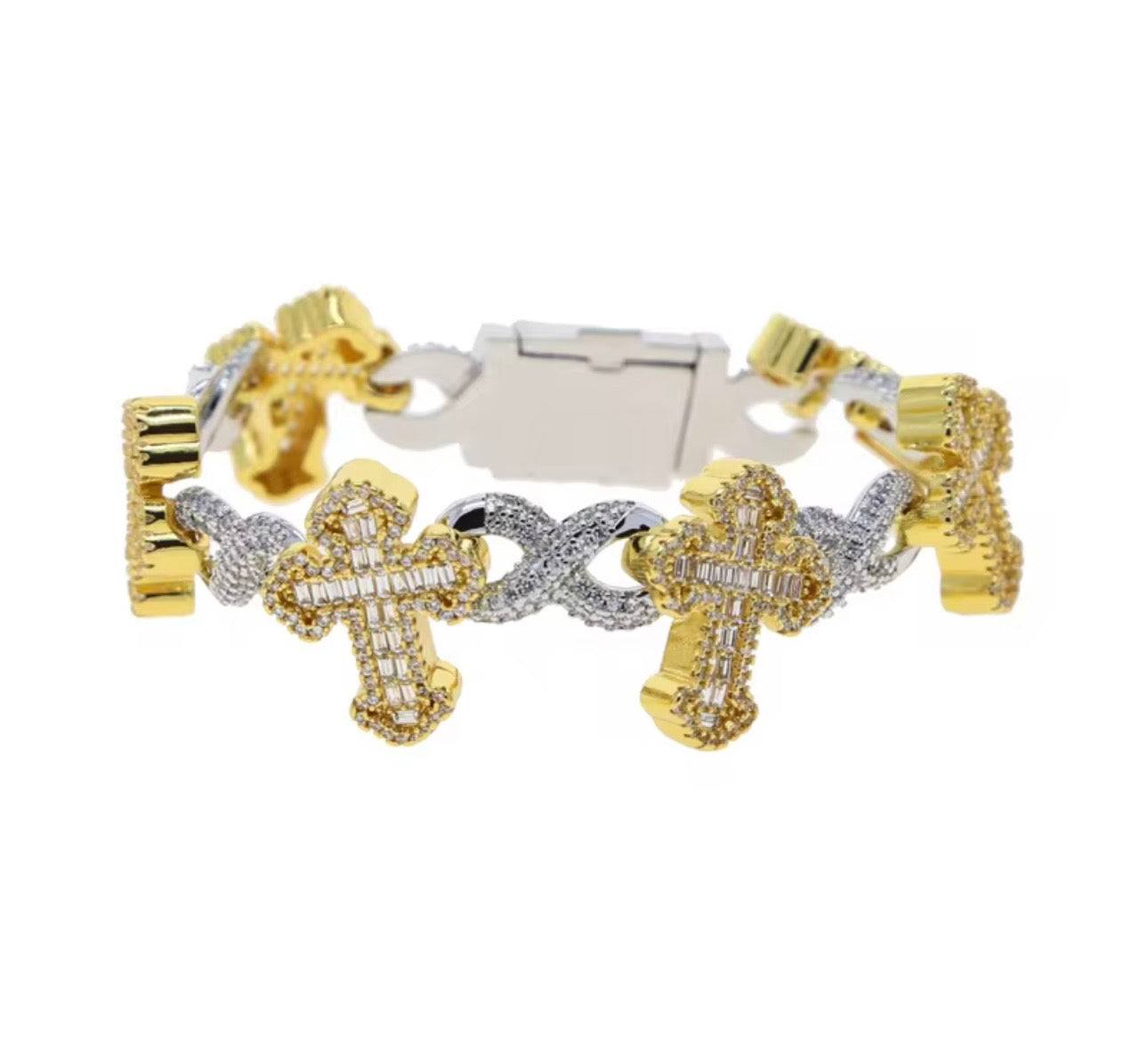 FOREVER CROSS BRACELET-Infinity link cross bracelet