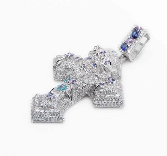BLUEFACE- 3D Jesus head cross pendant