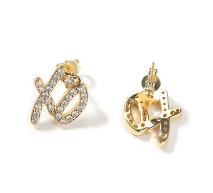 XO- 12.5 mm Icy xoxo stud earrings