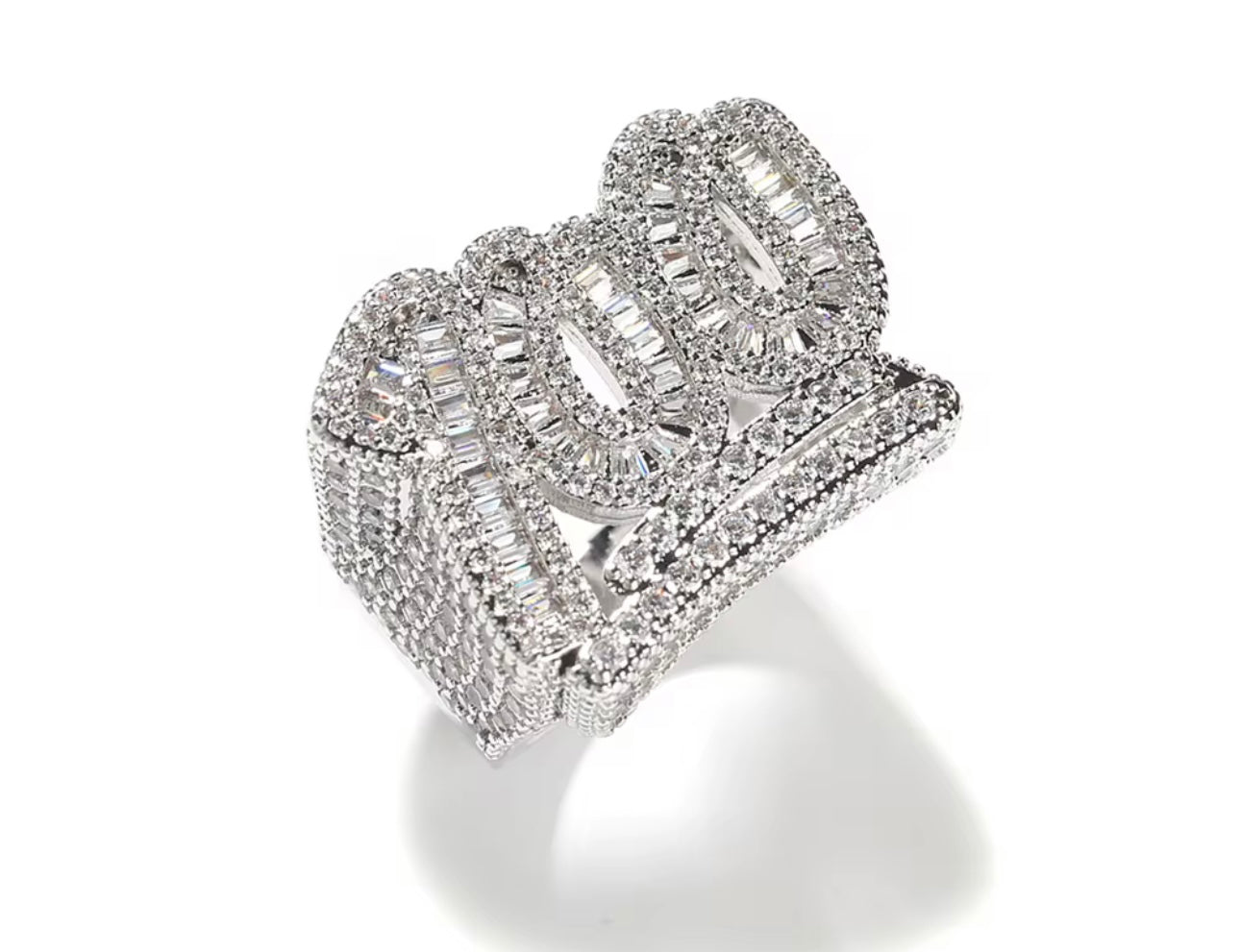 HUNNED- 21 mm Baguette “100” Ring