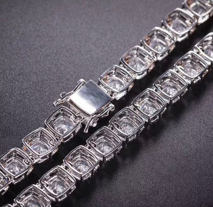 ICE BOXXX- 10 mm, square cluster tennis chain