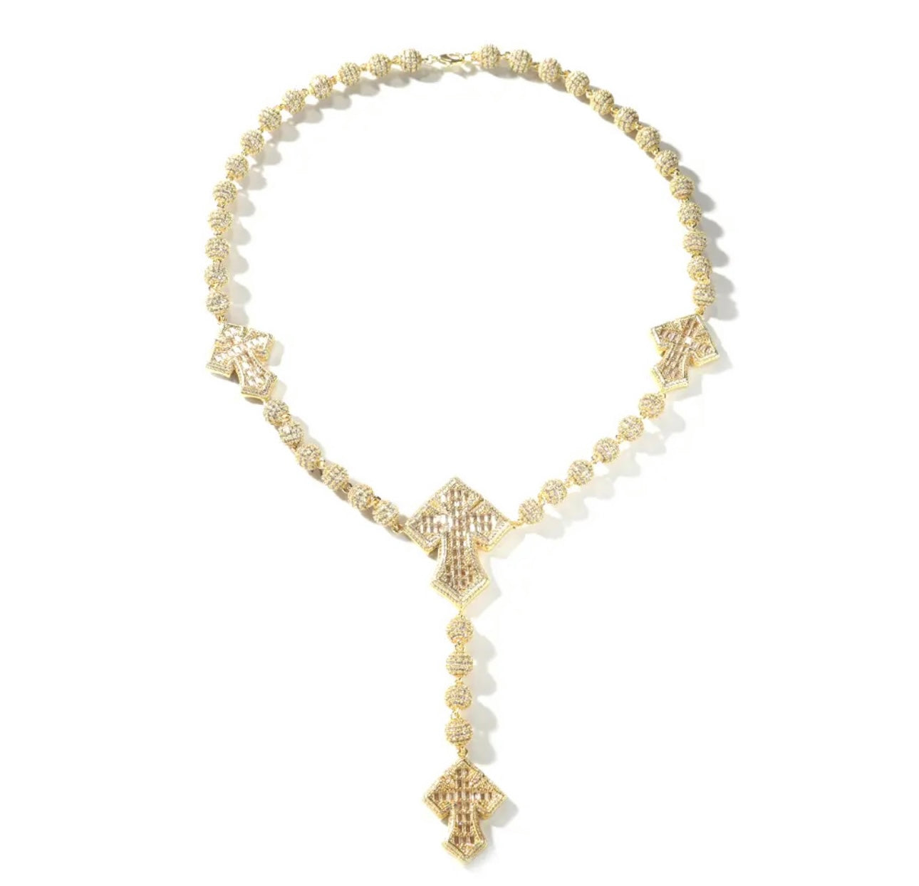 BALL DROP- 9 mm Ball beaded cross chain