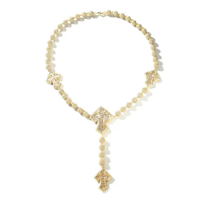 BALL DROP- 9 mm Ball beaded cross chain