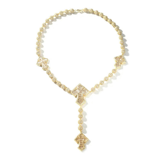 BALL DROP- Ball-beaded cross chain