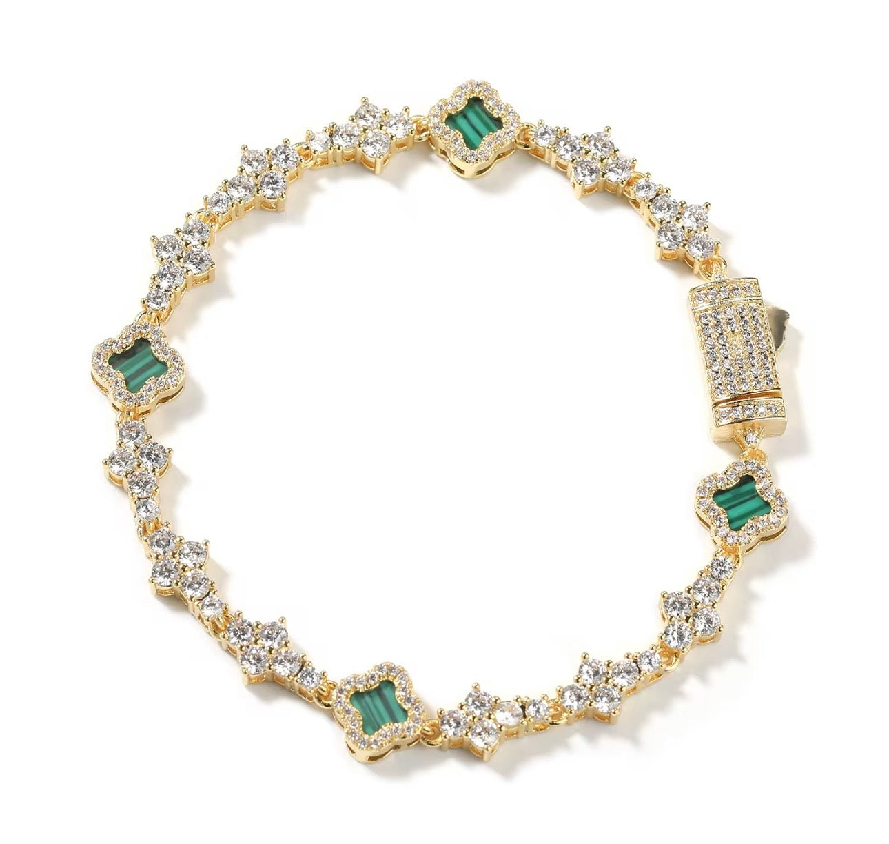 CLOVER LINK- Clover link, cluster tennis bracelet