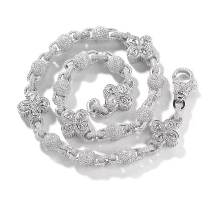 CLOVER -18 mm Four leaf clover ball-beaded chain