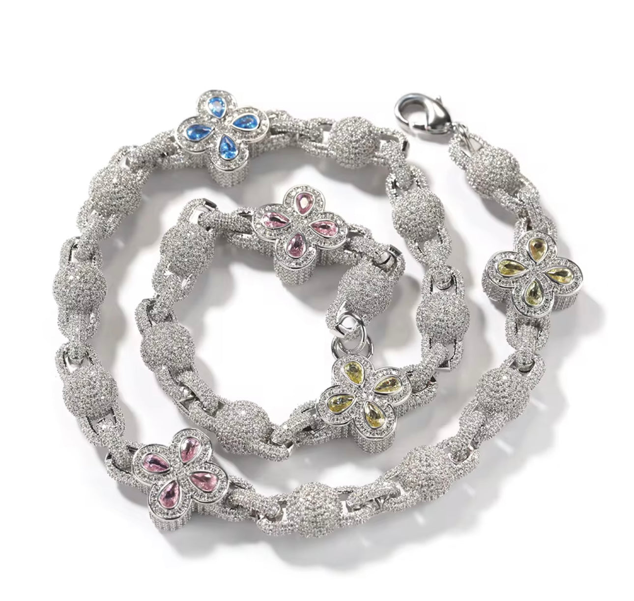 CLOVER -18 mm Four leaf clover ball-beaded chain