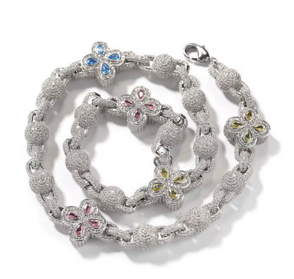 CLOVER -18 mm Four leaf clover ball-beaded chain