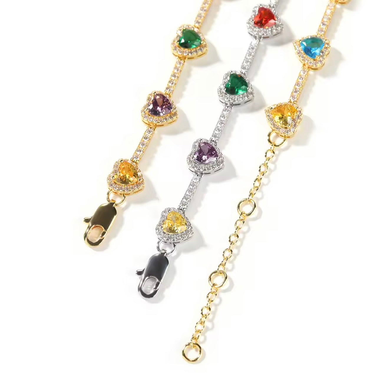 SKITTLES- Multi-color heart necklace