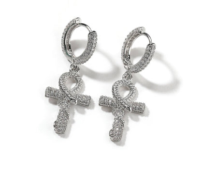 UNKKK- 24 mm Iced out Ankh huggies