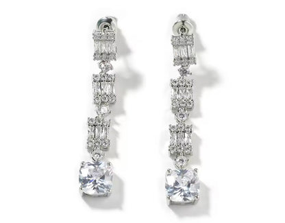 LEMON - Vintage Inspired square drop Gemstone necklace