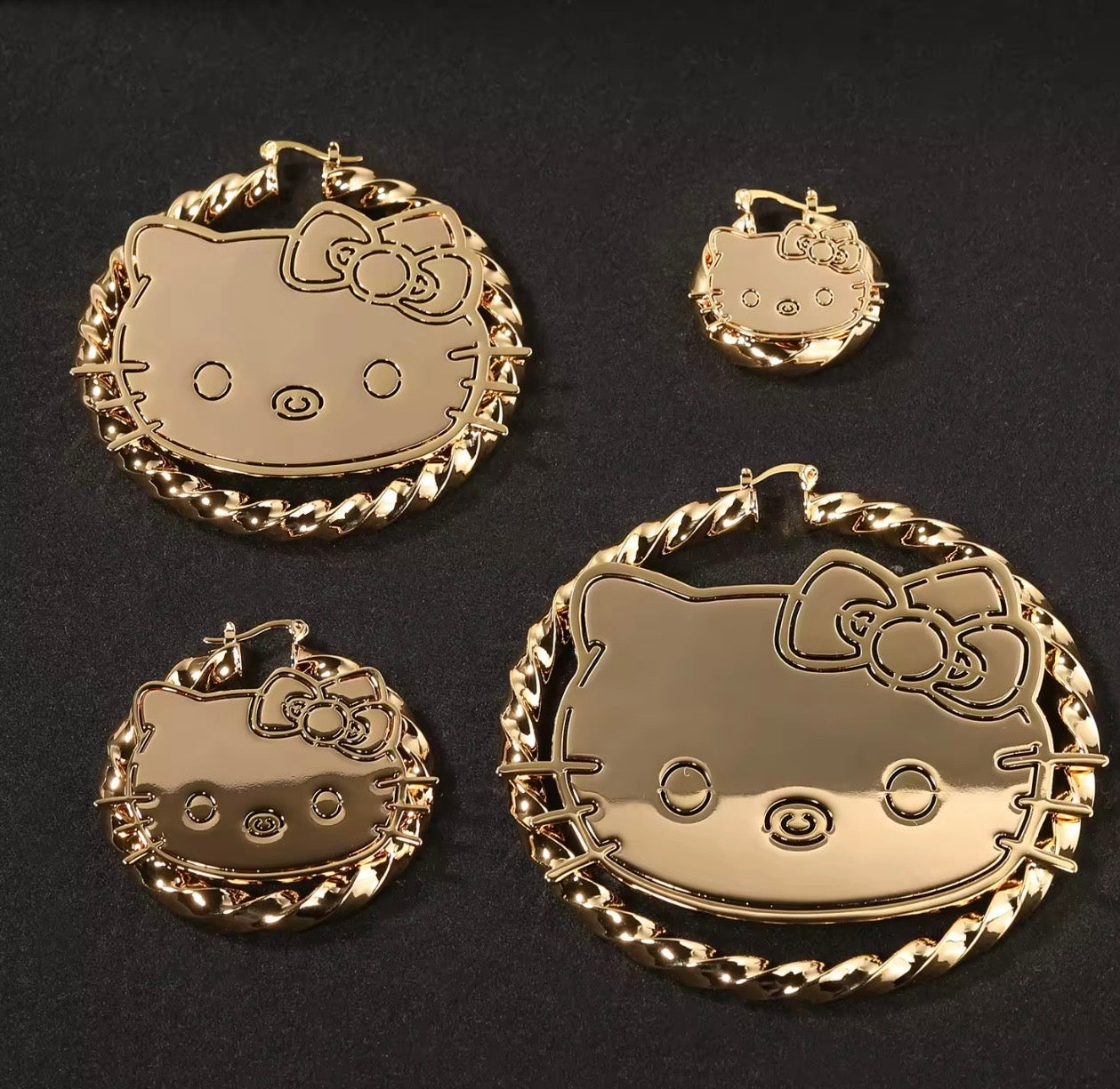 KITTY BAMB- Inspired Hello Kitty hoop earrings