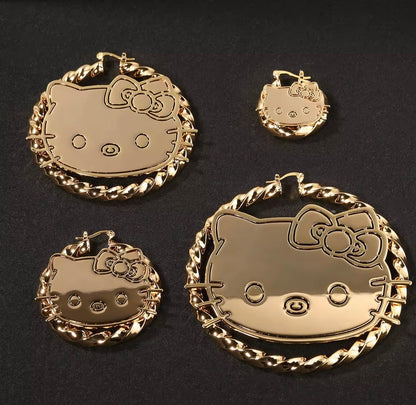 KITTY BAMB- Inspired Hello Kitty hoop earrings