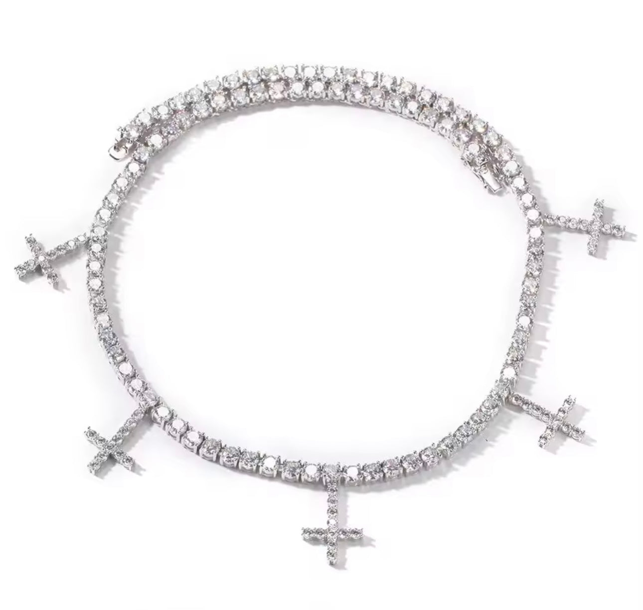 CROSS NECK CANDY- Unisex cross tennis chain