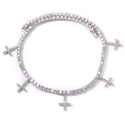 CROSS NECK CANDY- Unisex cross tennis chain
