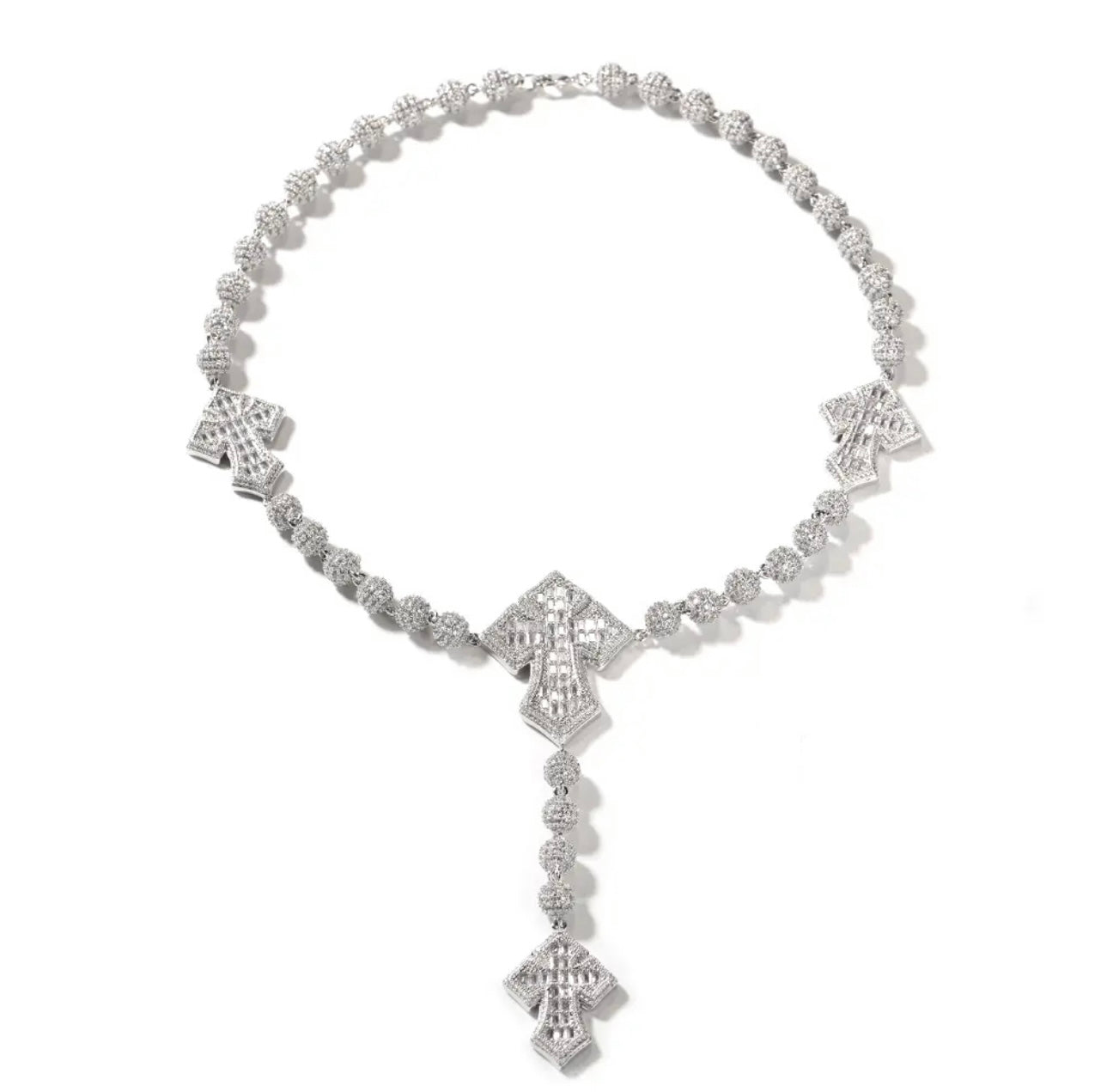 BALL DROP- 9 mm Ball beaded cross chain