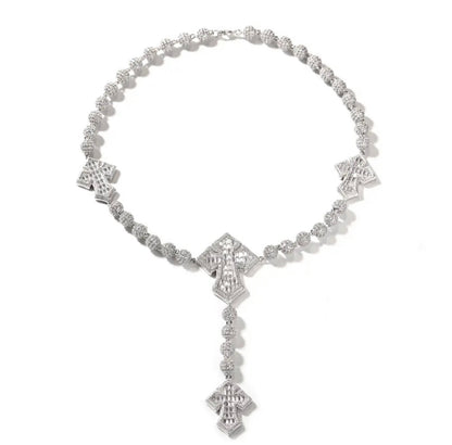 BALL DROP- 9 mm Ball beaded cross chain