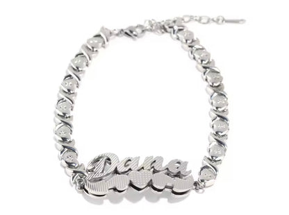 XOXO BRACELET/ ANKLET- 8 mm XOXO nameplate bracelet/ anklet