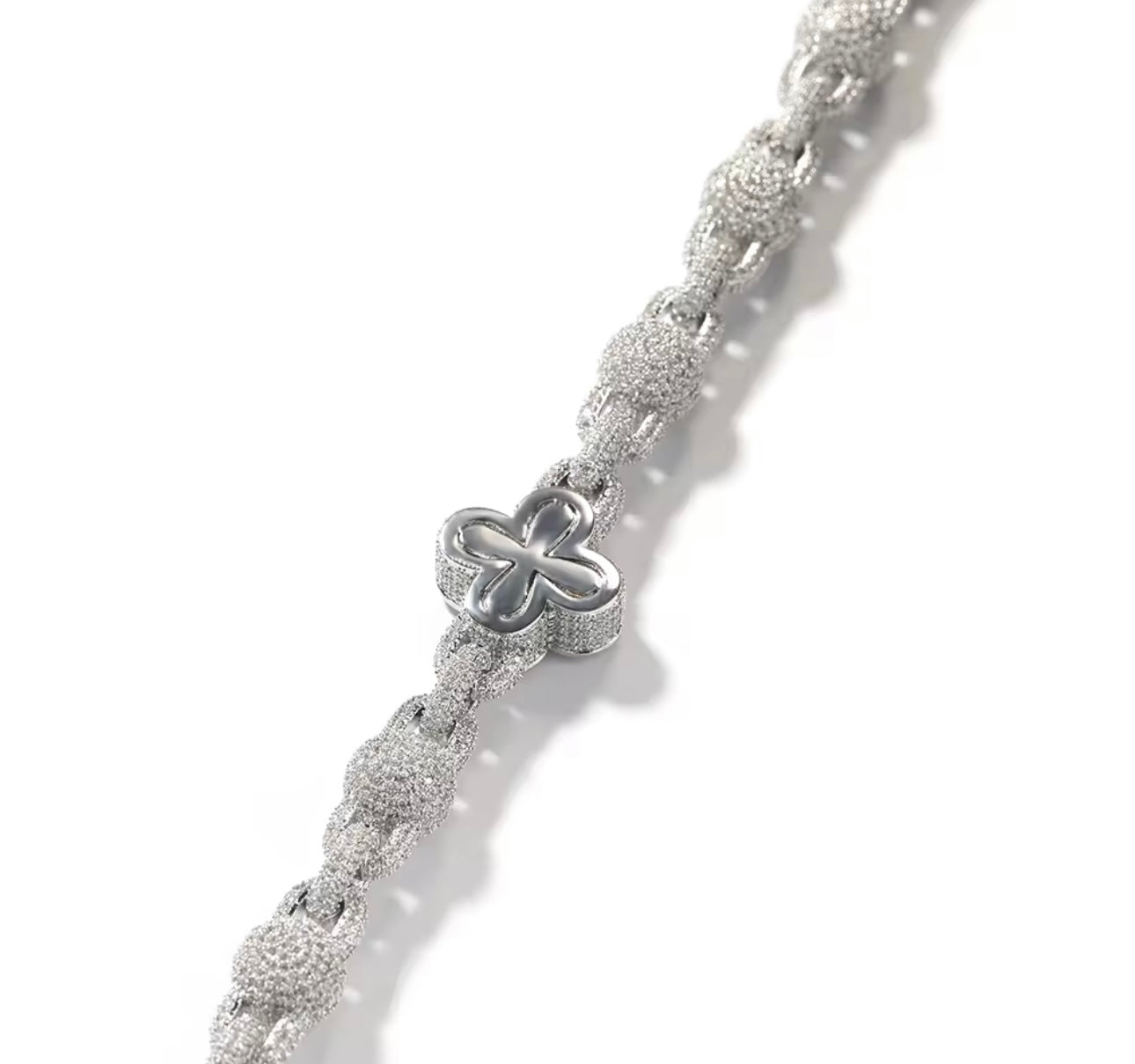 CLOVER -18 mm Four leaf clover ball-beaded chain