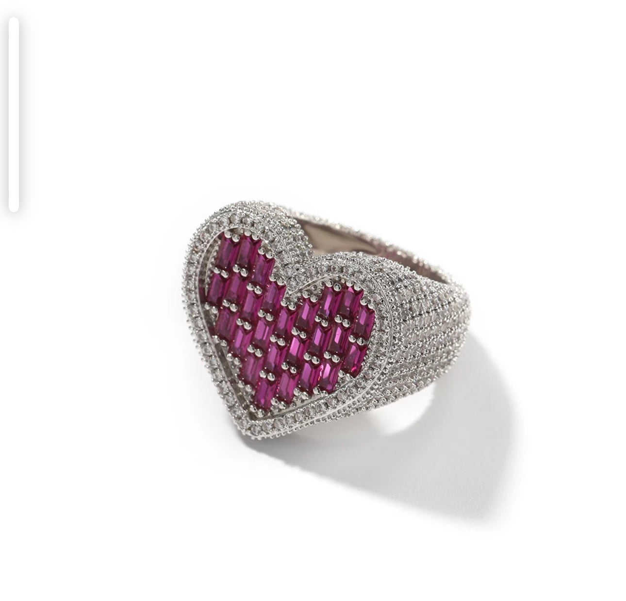 FAT MA 2.0- 25.4 mm colored heart statement ring