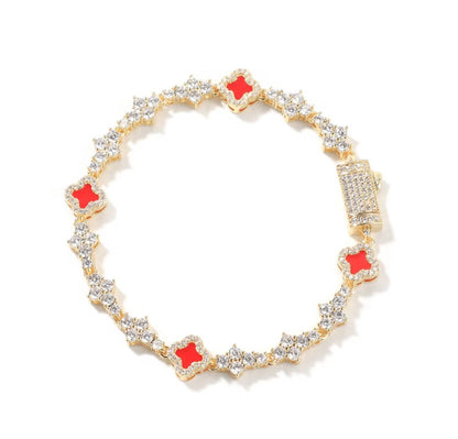 CLOVER LINK- Clover link, cluster tennis bracelet