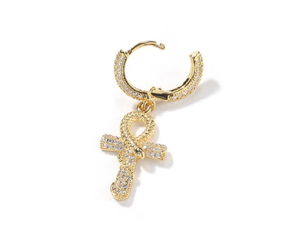 UNKKK- 24 mm Iced out Ankh huggies