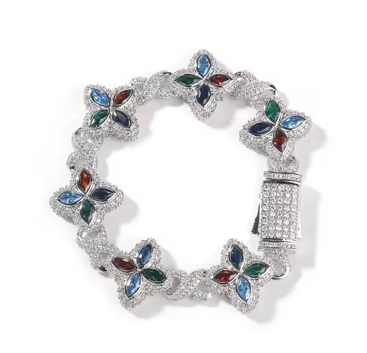 CLOVE SET- 19 mm Infinity link clover necklace & bracelet set