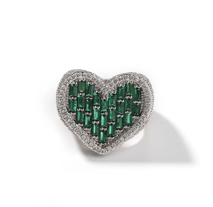 FAT MA 2.0- 25.4 mm colored heart statement ring