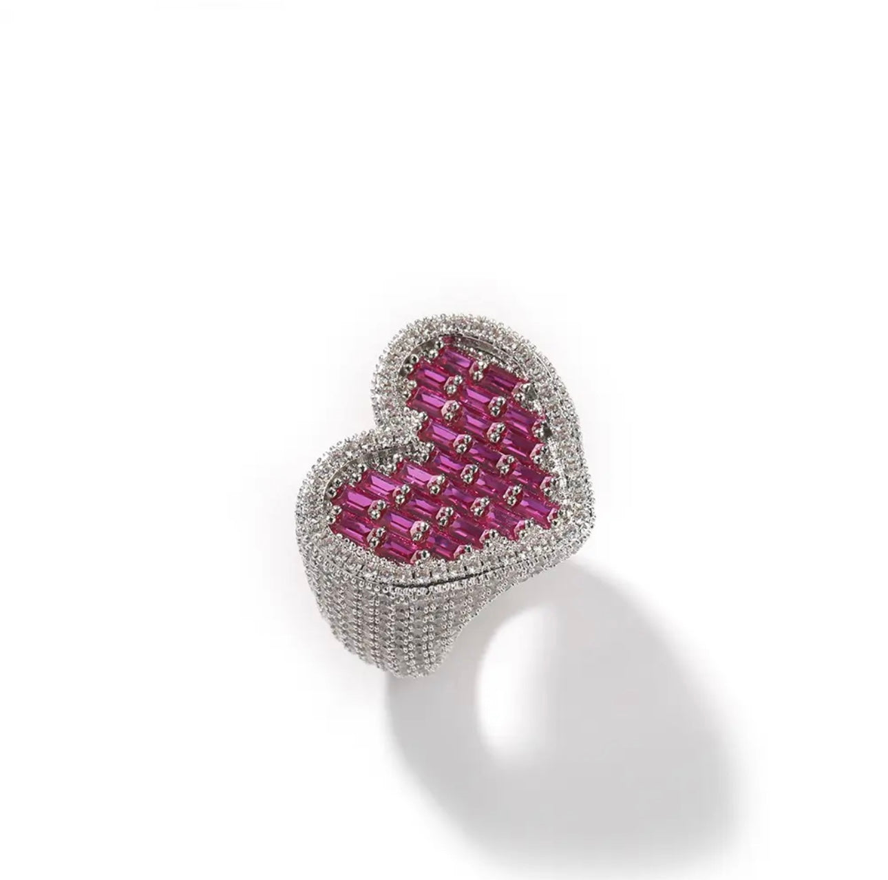 FAT MA 2.0- 25.4 mm colored heart statement ring